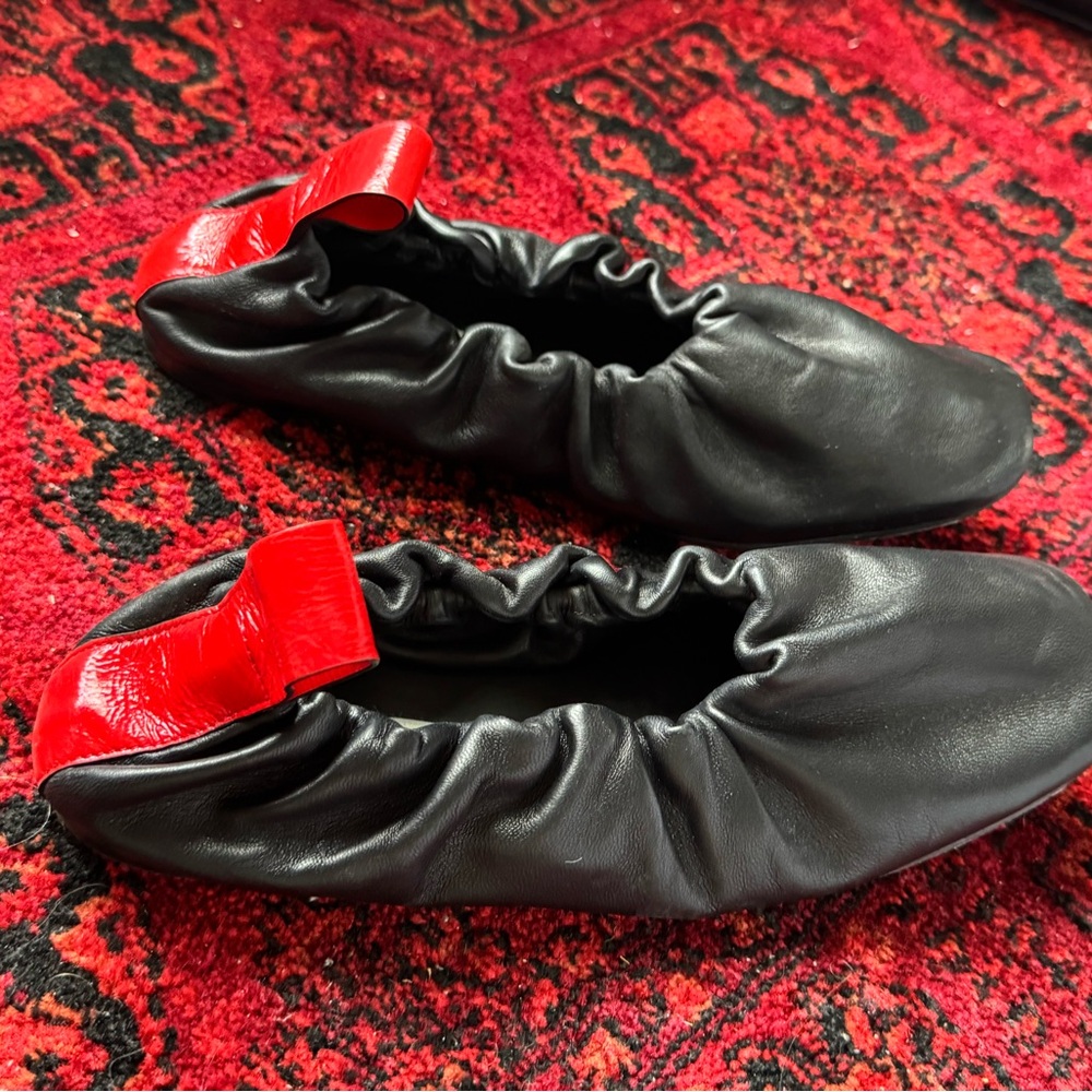 Miista Black and Red Flats